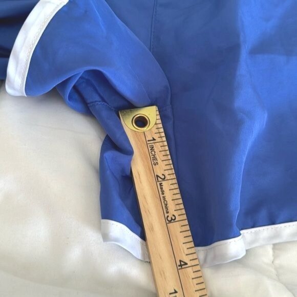 Sport Essentials Athletic Running Shorts Blue & Neon Green M - Picture 7 of 8